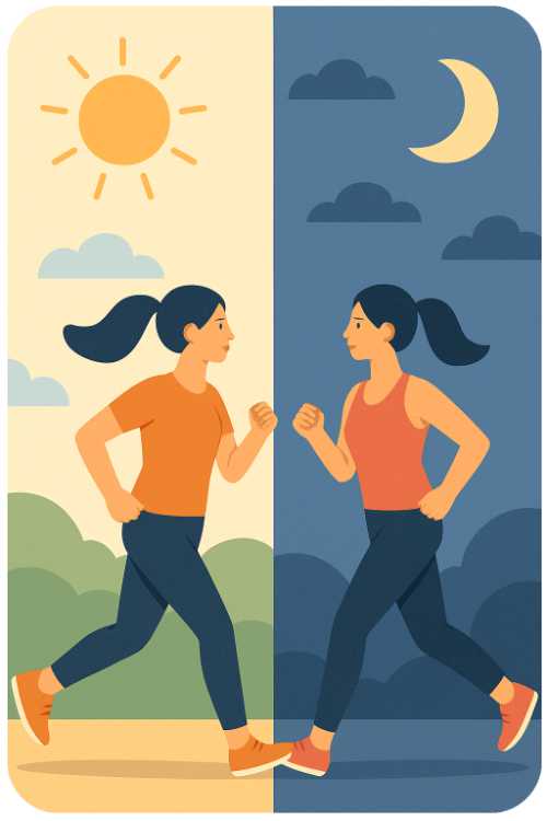 morning evening exercise graphic