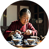 Woman preparing tea